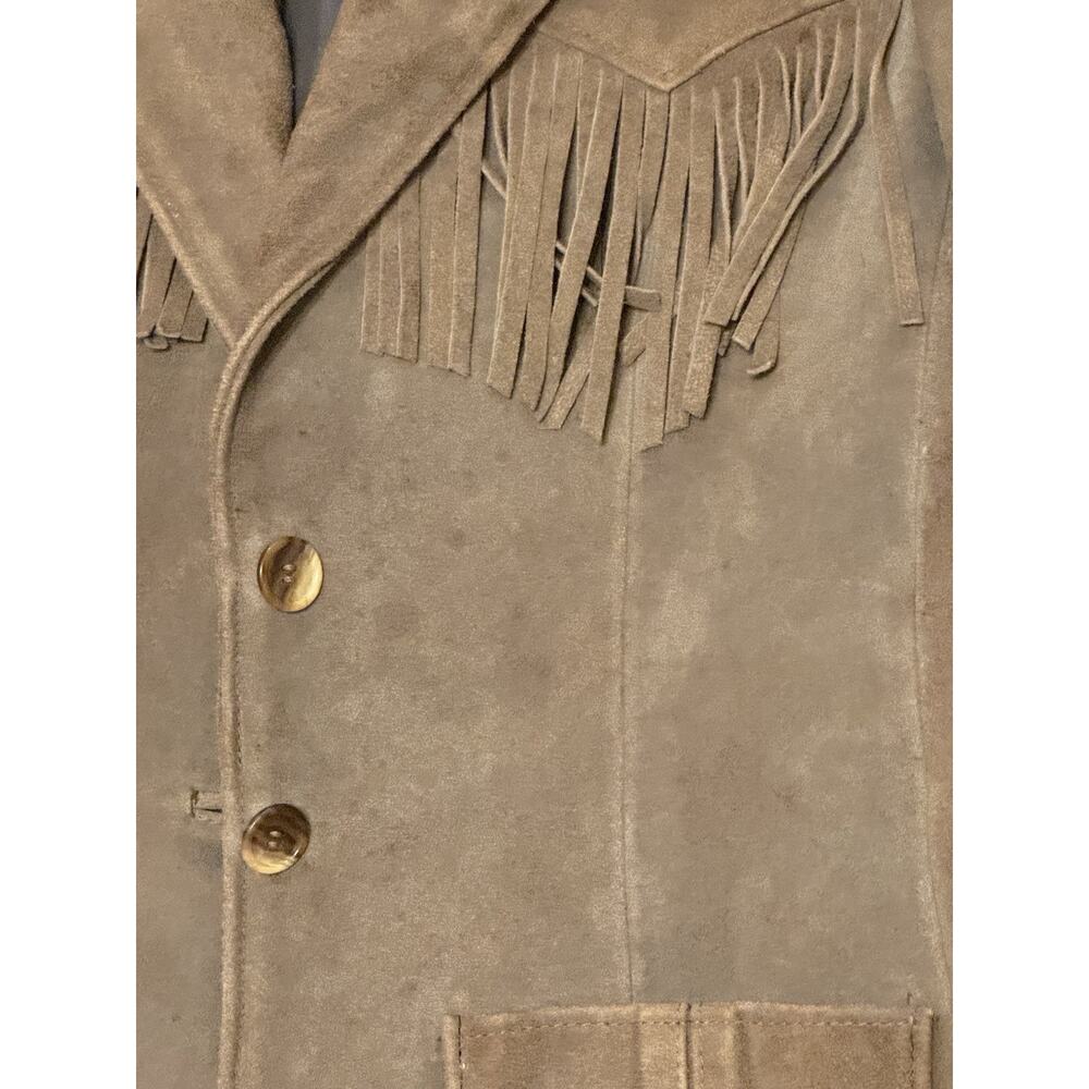 Vtg Fanny’s Hide Women's Western Style Cowgirl Suede Leather Jacket With Fringes - Picture 10 of 13